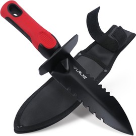 Heavy Duty Double Serrated Edge Digger - Metal Detecting Tool with Sheath, Belt Mounted, Gardening Accessories