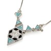 Star of David Transform Pendant with Mix Colours Gemstones 925