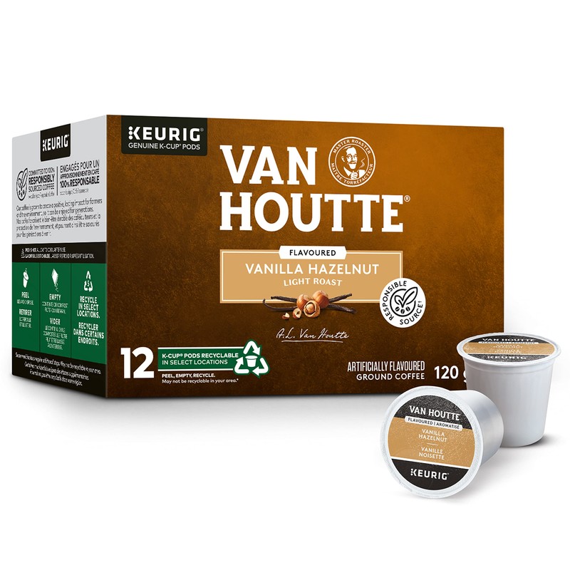 Van Houtte Vanilla Hazelnut K-Cup Coffee Pods, 12 Count For