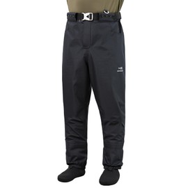 BASSDASH Men’s Breathable Wading Pants Waist Waders with Pockets Waterproof Fly Fishing Stocking Foot Lightweight FW09