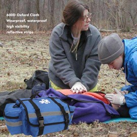 First Responder Bag Large Capacity Emergency Bag Fire Gear Bag with Shoulder Strap for Emergency Supplies Blue