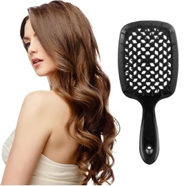 mumisuto Speed Dry Hair Brush, Improve Hair Quality, Beautiful Hair Paddle Brush, Antistatic, Smooth Hair, Massage Comb, Scalp Care Comb, Black
