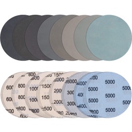 JatilEr 24 Pcs 125mm Sanding Discs, Grit 600/800/1000/1500/2000/3000/4000/5000 Round Wet and Dry Disc Hook and Loop Flocking Disc Orbital Sanding Pad for Polishing Wood, Metal, Jewelry, Car