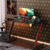 Homall Gaming Desk, Computer Desk with Carbon Fiber Surface, Gaming