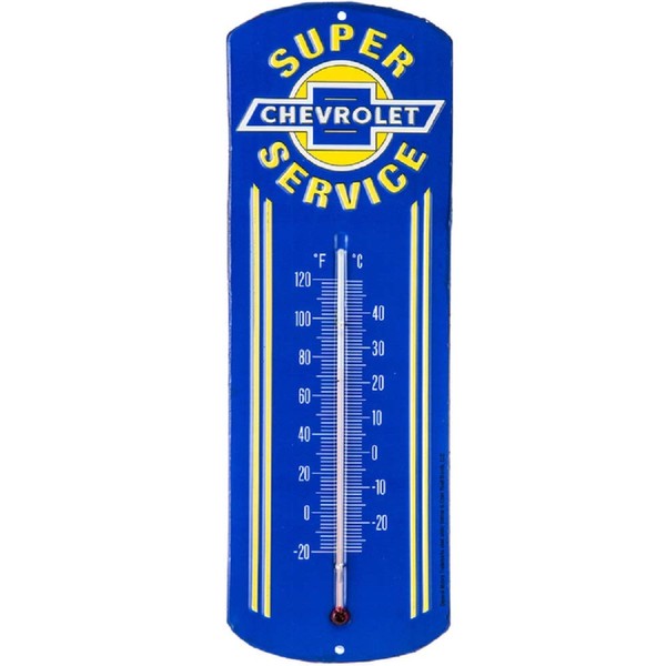 Open Road Brands Chevrolet Super Service Metal Thermometer