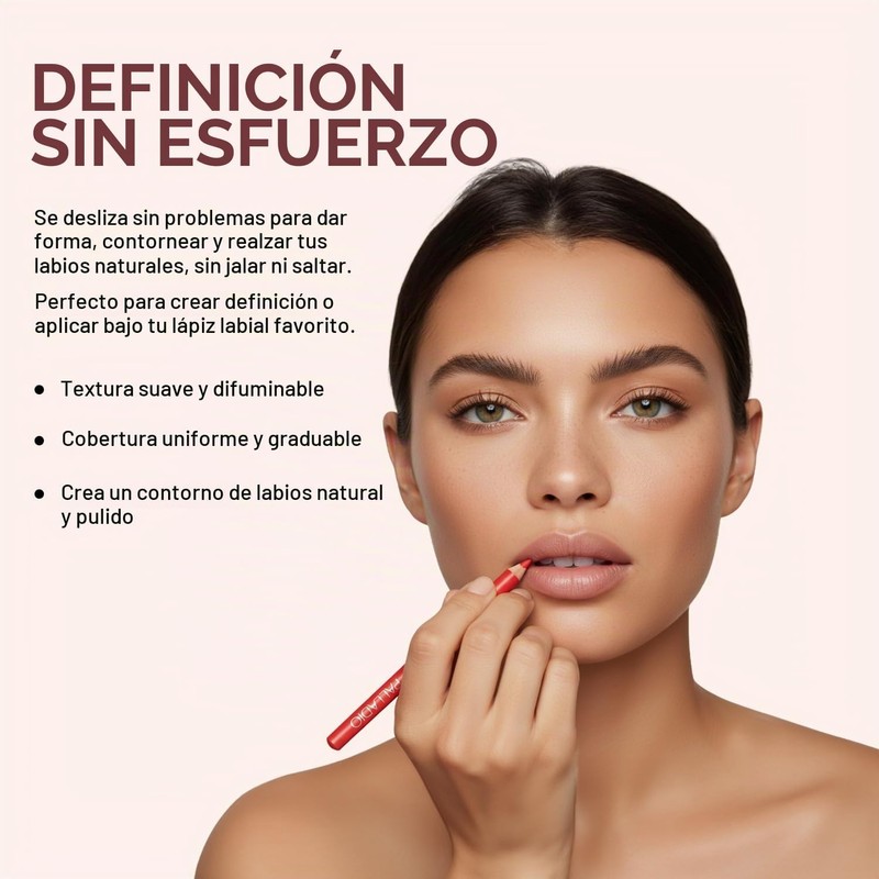 Lápiz delineador de labios Palladio Rose – LL303, 15 tonos