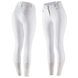 HORZE Angelina Womens Silicone Full Seat Breeches - White - 24