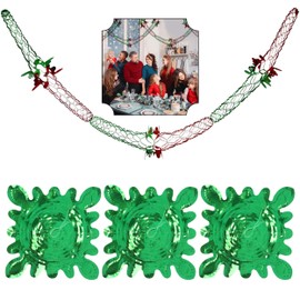 SRVertex 3Pcs Xmas Garland Decor, Green/Red Garlands Soft Holiday Foil Garlands for Outdoor Indoor Christmas Wedding Party Wreaths Decorations