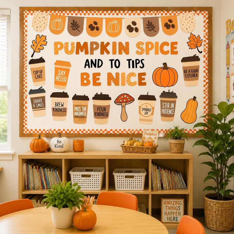 50Pcs Fall Bulletin Board Decorations, Autumn Classroom Decor
