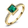 JewelryPalace Square Cut Gemstone Blue Sapphire Green Simulated Emerald Ring
