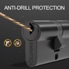 Bwintech 100mm (45/55) Black Cylinder Lock with European Cylinder Lock