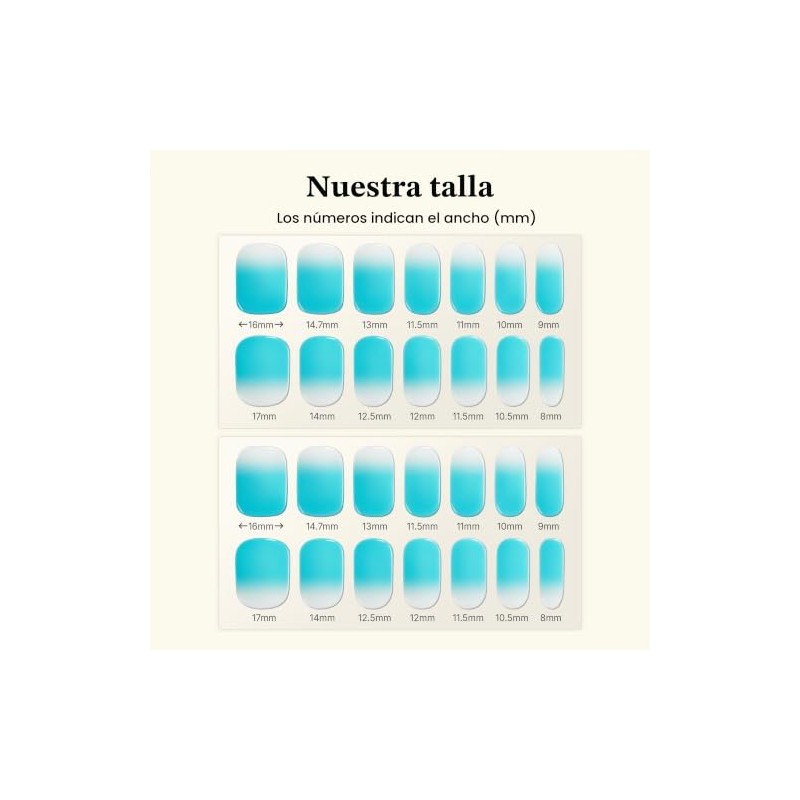 Heyhae Tiras de Gel Semicurado para Uñas - Hey, Blue