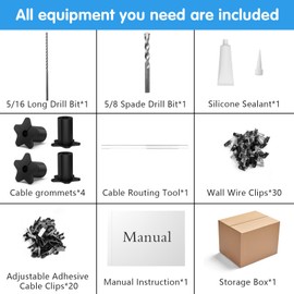 Starlink Cable Routing kit for 5/8 inch Wall Hole,starlink min Cable Installation kit Wall Cable Pass Through Routing Tool Wall Grommets Accessories Special Design for Concrete and Brick Wall (Black)