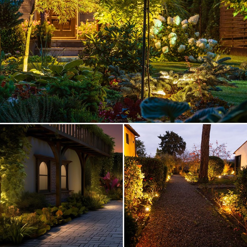 SUNTHIN Outdoor Landscape Lighting with Dusk to Dawn Sensor Controller,