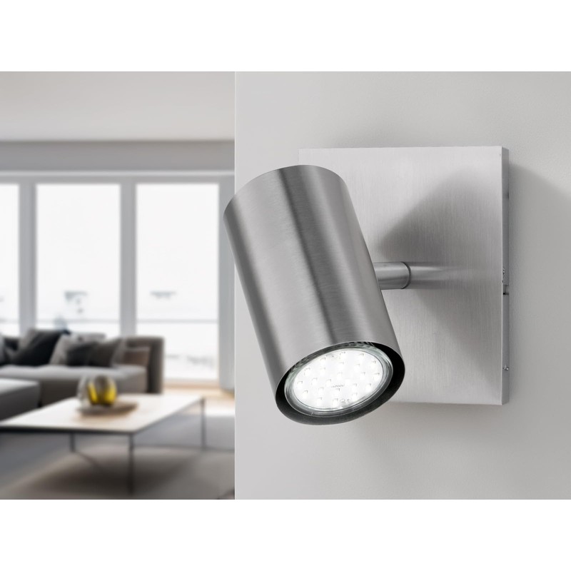 Trio Leuchten 802400107 Spotlight in Matt Nickel 1-Bulb Wall Spotlight