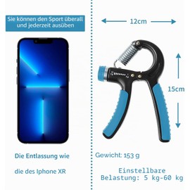 HCT STYLE Hand Exerciser Adjustable 5-60kg - Grip Trainer/Hand Gripper for Forearm, Hand & Finger, Compact Hand Exerciser