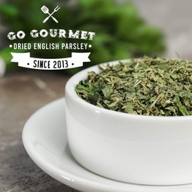 Go Gourmet Dried Parsley Flakes for Food Pantry - Restaurant-Quality English Herb Seasoning for Fresh Flavour and Aroma - Use to Season Soups, Sauces, Salads and More - 250g Bulk Herbs Packet