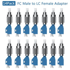 GESD 14PCS Visual Fault Locator Adapter - FC Male to LC Female Connector - Single Mode 9/125um for VFL and Optical Power Meter - Hybrid Fiber Optic Convertor