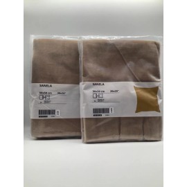 Ikea Set of 2 -Ikea SANELA Pillow Cushion Cover 20" x 20" Soft Velvet Light Brown NEW