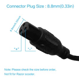 GOAKICHGO 42V 2A Battery Charger 3 Prong Universal Replacer for 36V Battery with 8mm Mini 3-Prong Plug
