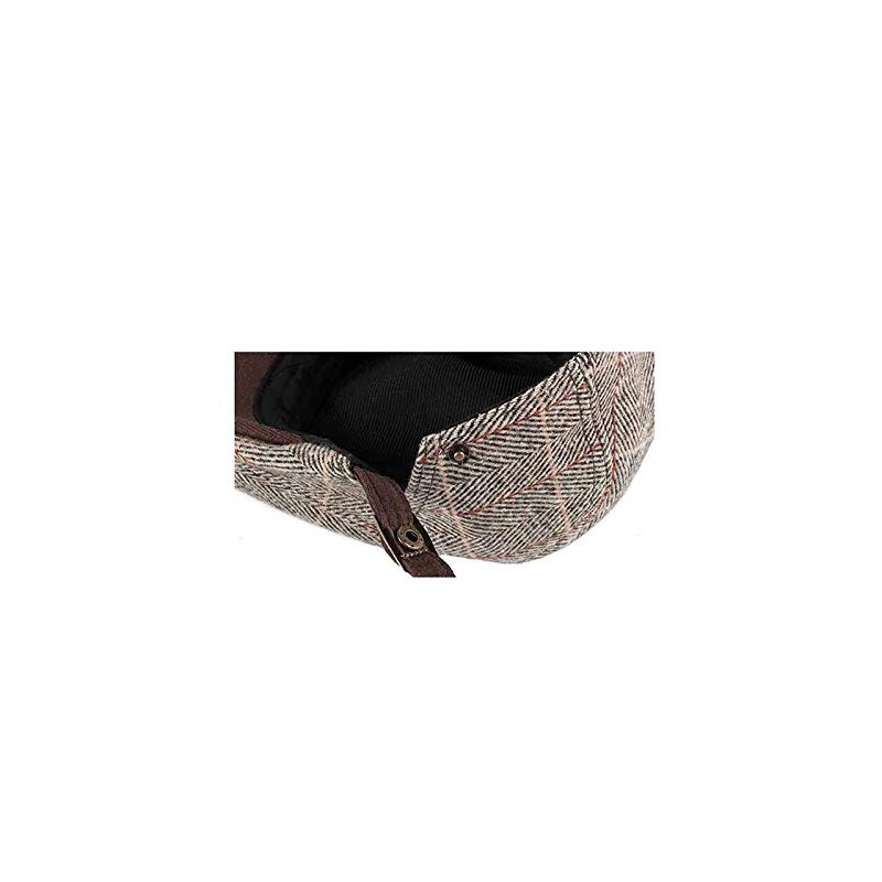 Anshili Men's Flat Cap Women's Checked Ski Hat Newsboy Cap
