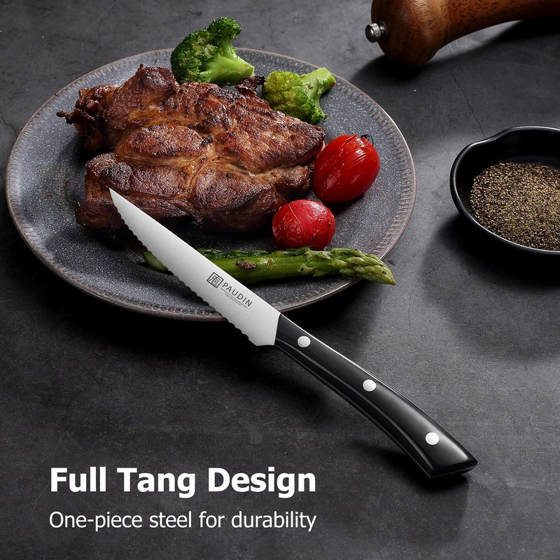 PAUDIN Steak Knives, Steak Knives Set of 8, Razor-Sharp Steak