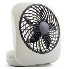 O2COOL Treva 5 Inch Battery Powered Fan Portable Desk Fan 2 Cooling Speeds with Compact Folding & Tilt Design Cubicle Accessories Small Portable (Grey)