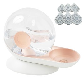 Automatic Water Supply, Snail Type Set (1 Snail Body + 6 Extra Replacement Filters, Value Set) Water Drinking Fountain, 2.8 L; Large Capacity, For Cats, Dogs, Small Dogs, Medium Dogs, Large Dogs,