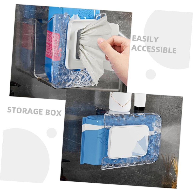BUGUUYO Bathroom Wipes Storage Box 2pcs Wall Mount Tissue Holder