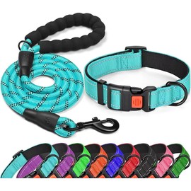 IMKRC Dog Collar - Adjustable Puppy Collars Dog Collar Medium Collars, Harnesses & Leads for Dogs Detachable with Safety Locking Buckle- shock collar for dogs Puppy Lead (M 15-19 inches, Blue)