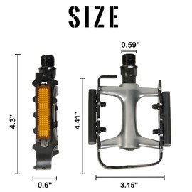 MOHEGIA Bike Pedals,MTB Flat Bicycle Pedal Sets,9/16 Non-Slip Aluminum Replacement for Mountain BMX MTB-Pair