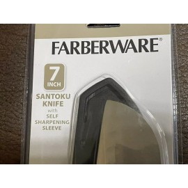 Farberware Edge Keeper 7" Santoku Knife w/ Self Sharpening Sleeve NEW