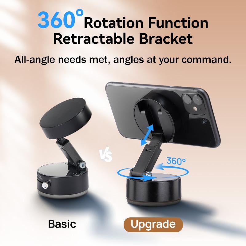 JOYTUTUS 360° Rotatable Vacuum Suction Car Phone Holder - Universal