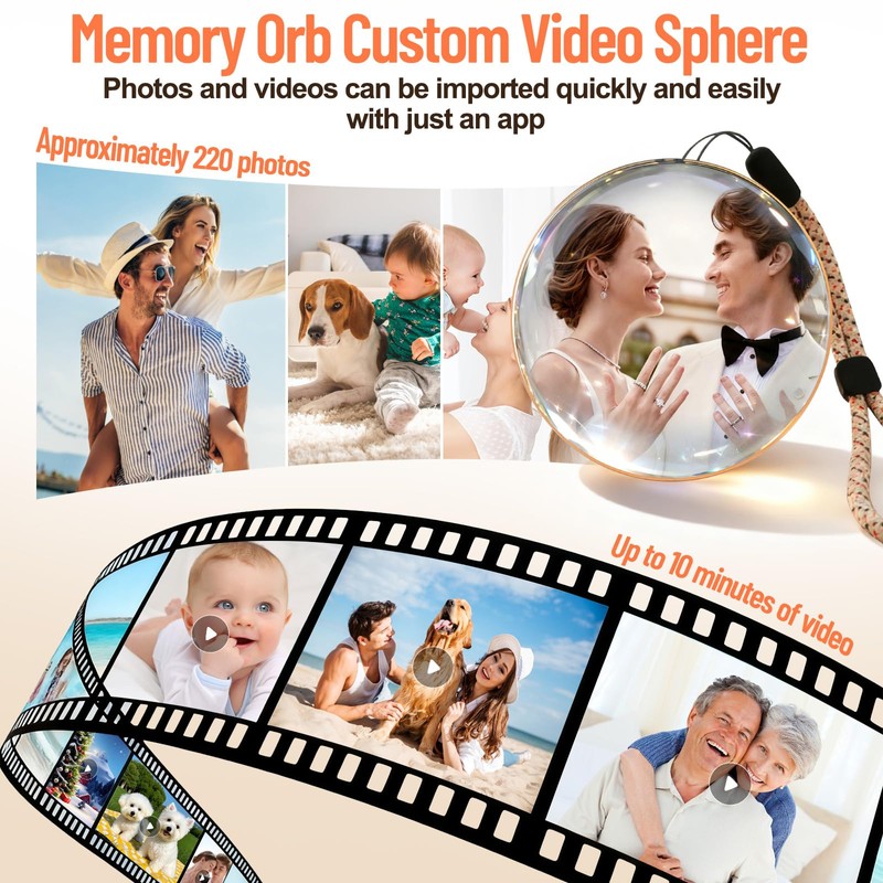 Memory Orb Ball – 2.76" Crystal Video Orb with Digital