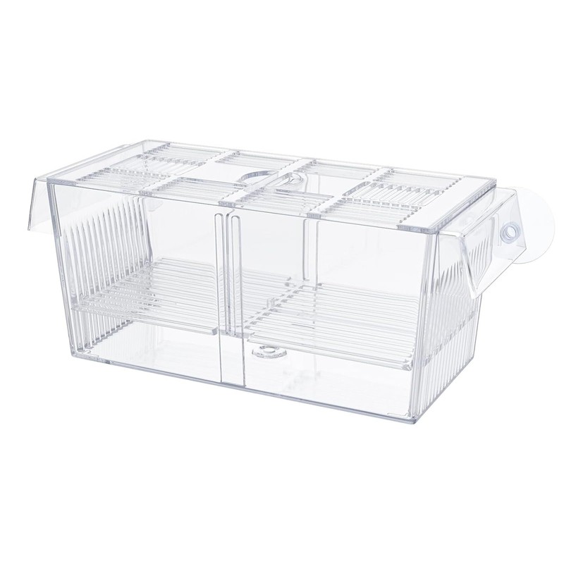 Aquarium rearing tank, acrylic fish breeding box with suction cups,