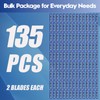 Twin Blade Disposable Razors, Bulk 135 Pack, Blue
