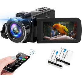 HAQJWMZC Video Camera Camcorder, Full HD 2.7K Camcorder 42MP 18X Digital Video Camera for YouTube, 3.0 Inch IPS Screen Vlogging Camera Recorder with Remote Control and Battery