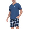 Vlazom Men's Pajama Set Soft 2 Piece Pj's Set Short