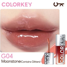 COLORKEY- Brillo de labios 3D Plump Oil, acabado de alto brillo, tinte de labios, hidratante, no pegajoso, transparente y natural, Gl