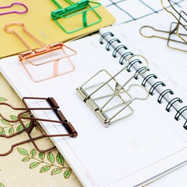 16PCS Multicolor Metal Wire Clips Hollow Out Paper Organizer Colorful Long Tail Binder Clips Metal Paper Clamps Binder Clips Decorative Tool for School Office Paperwork (L)