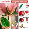 LovFaith Valentine Gift Real Rose Dipped 24K Gold with Crystal