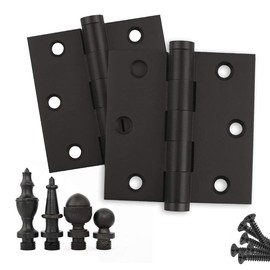 Embassy Door Hinge Solid Brass - 3 x 3 Inch, Heavy Duty, Oil Rubbed Bronze, Rust Resistant Pin, Architectural Designer Grade, Home Improvement, 2 Pack