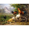 Farm Rooster Chickens by Carl Jutz Accent Tile Mural Kitchen