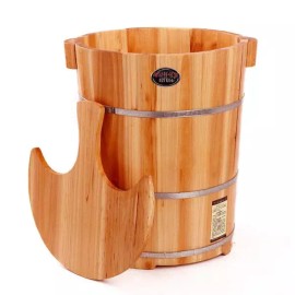가정용 족욕기 발마사지 건식 습식기 나무통 대야 발찜질 [30cm+뚜껑+마사지기] Home Foot Bath Machine Foot Massager Dry Wet Device Wooden Tub Basin Foot Warm Compress [30cm+Cover+Massager]