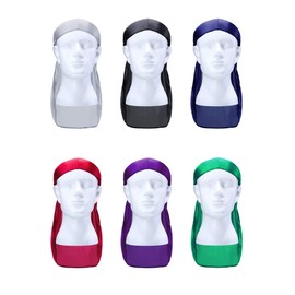 12 Pieces Silky Durag Caps Soft Long Tail Headscarf Elastic Wide Straps Headwraps for Women Men 12 Colors, Classic Assorted Colors