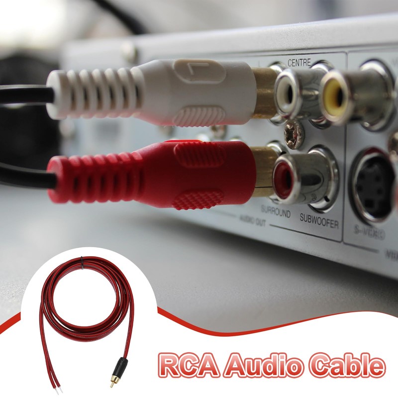 MECCANIXITY RCA to Bare Wire Open End Audio Cable, 6.6ft