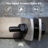 BNUOK 1/4-20 x 4 Hex Head Screws Bolts,Hex Nuts,Flat &