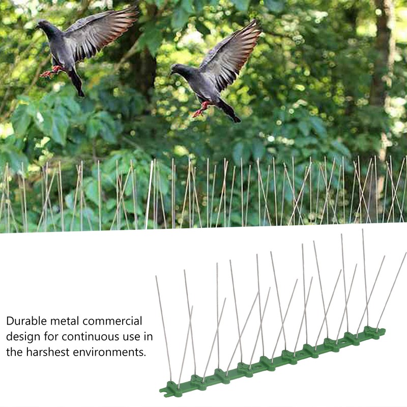 12Pcs Stainless Steel Bird Deterrent Spikes 25cm Anti Cat Crawling