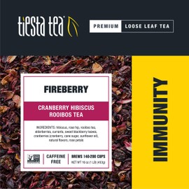 Tiesta Tea - Fireberry, Loose Leaf Cranberry Hibiscus Rooibos Tea, Non-Caffeinated, Hot & Iced Tea, 5 oz Tin & 1 lb Bulk Bag, Natural Flavored