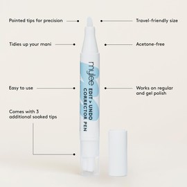 Mylee Edit Undo Nachfüllbarer Nagellack-Entferner-Stift: Makellose Maniküre leicht gemacht - Acetonfreier Gel Nagellack Entferner mit Ersatzspitzen für ein sauberes Ergebnis